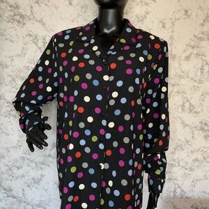 Vintage Alfred Dunner Colorful Polka Dot Button-Up Shirt